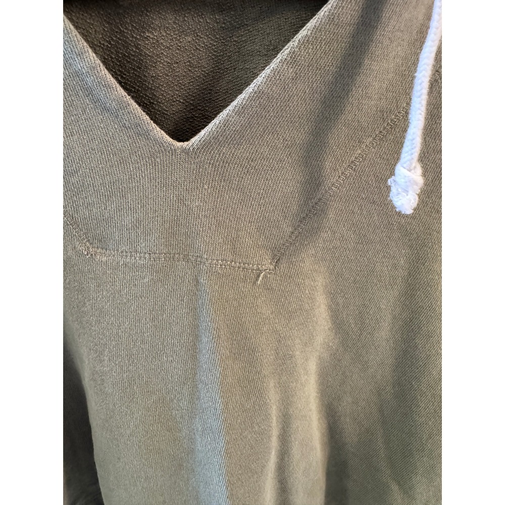 LOFT Outlet Womens Olive Green V-Neck Cropped Hoodie Sweatshirt Size M - Picture 3 of 11